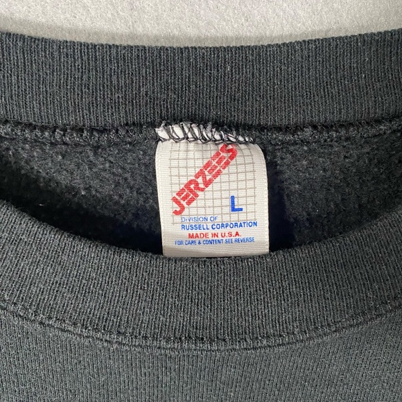 Vintage Jerzees Holiday Christmas Wreath Sweatshirt Black Green USA Size Large - Picture 4 of 8